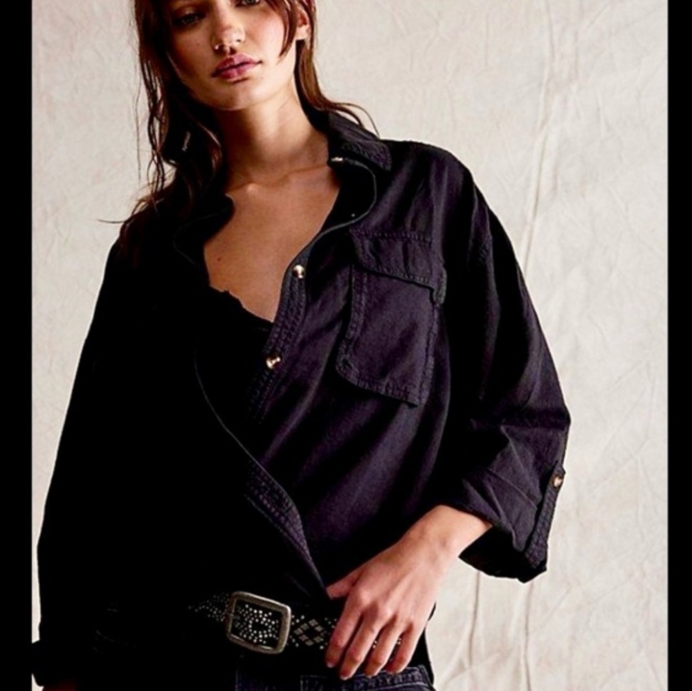 NWOT Free People We The Free Made For Sun Linen Shirt, Size Small - Picture 2 of 8